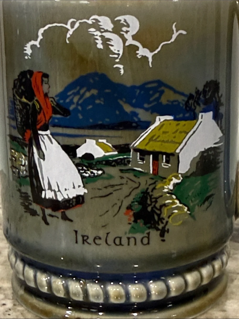 Vintage 1960’s WADE Irish Porcelain Scenic Ireland Village Coffee Mug 12 oz